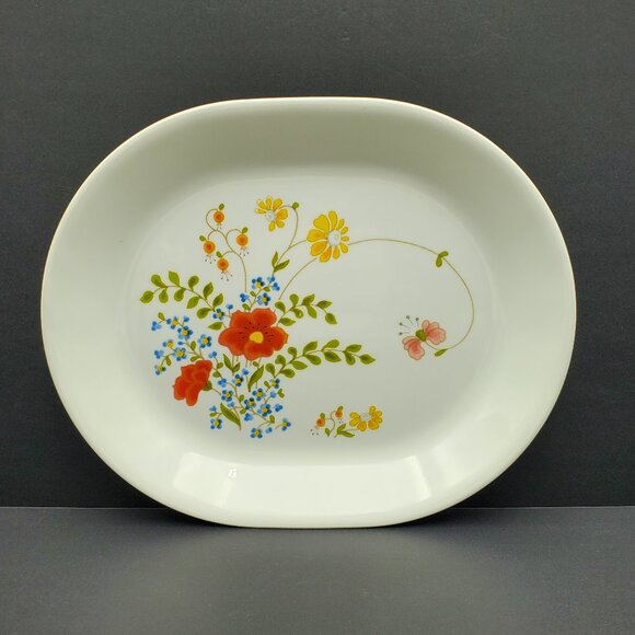 Corelle Wildflower Platter Corning Spring Bouquet Oval Floral Serving Plate - Picture 1 of 5